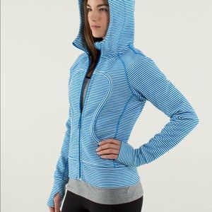 LULULEMON SCUBA BLUE STRIPPED HOODIE